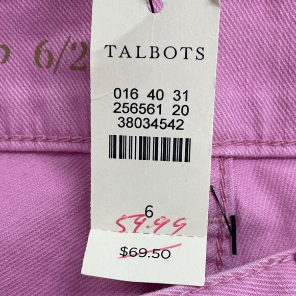 Talbots Signature Slim Crop Pants Womens Purple Stretch Sz 6/28 - New - Picture 6 of 7